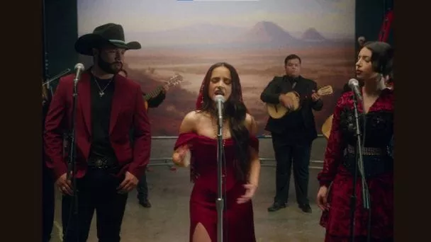 Becky G - POR EL CONTRARIO with Leonardo Aguilar & Ángela Aguilar (Performance Video)