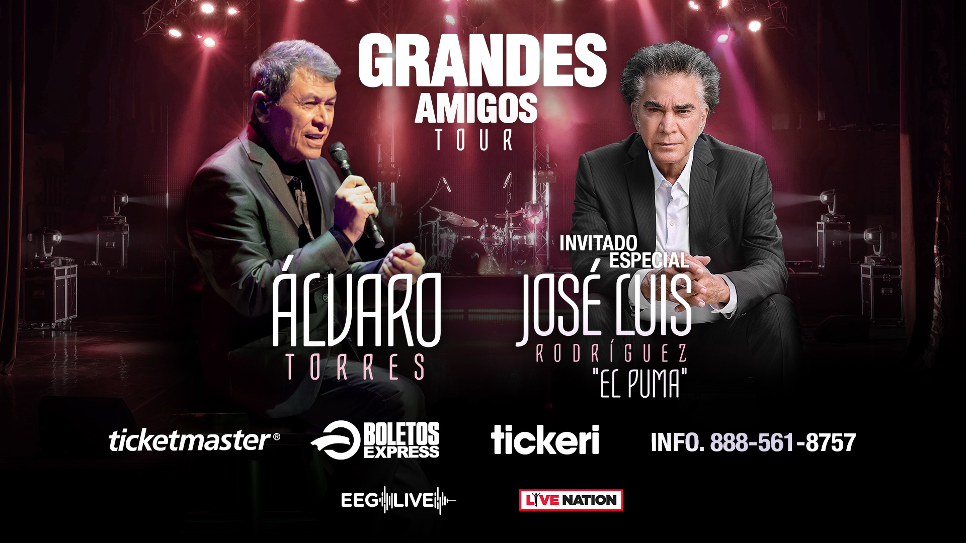 Grandes Amigos Tour 2024: Álvaro Torres concierto con Jose Luis Rodriguez ‘El Puma’