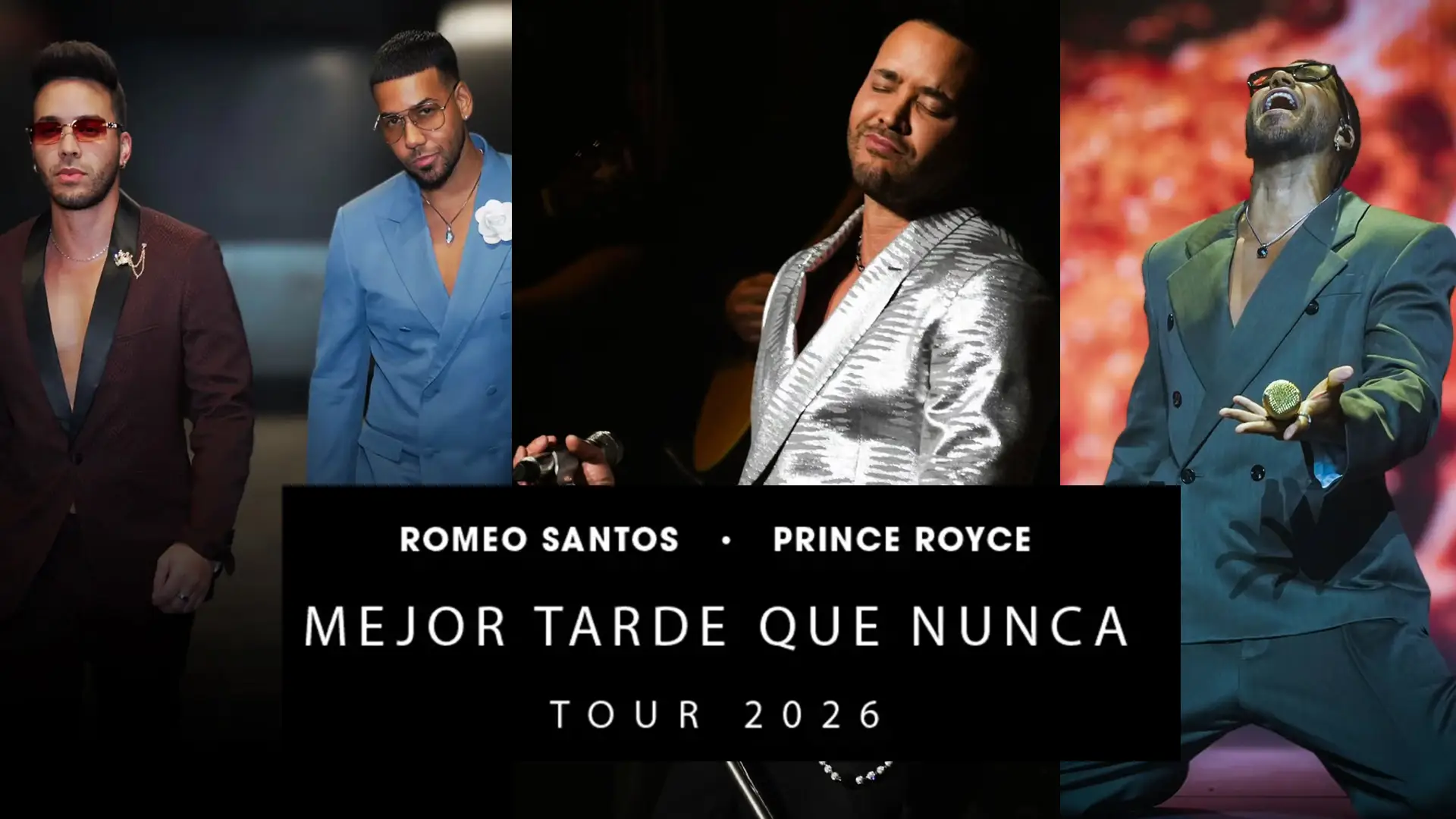 Romeo Santos y Prince Royce Tour 2026: fechas, ciudades y todo sobre “Mejor Tarde Que Nunca”